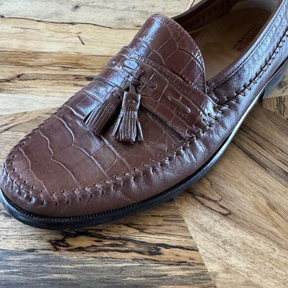Florsheim Pisa 18469 Cognac Brown Croc Leather Tassel Loafer Dress Shoes Mens 10 main image 10